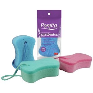 Esponja Banho Nexcare Ponjita 3M Anatômica Dupla Face 1 Unidade Cores Sortidas