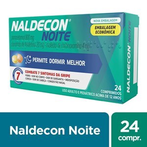 PARACETAMOL + ORFENADRINA +CARBOXNAMINA NALDECON NOITE 24 COMPRIMIDOS 