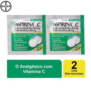 Analgésico Aspirina C Efervescente Sabor Limão 2 Comprimidos Efervescentes