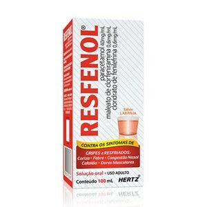 Paracetamol + Clorfeniramina + Fenilefrina - Resfenol Líquido 100Ml