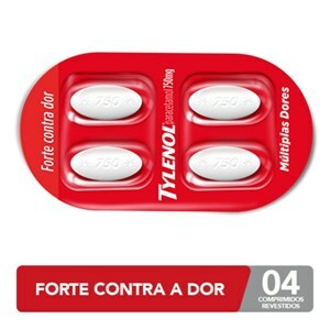 Paracetamol - Tylenol 750Mg 4 Comprimidos