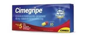 Paracetamol + Clorfeniramina + Fenilefrina - Cimegripe 10 Cápsulas