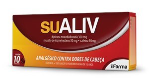 Dipirona+Isometepteno+Cafeína - Sualiv 10 Comprimidos Revestidos