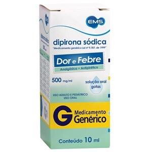 Dipirona 500Mg/Ml Gotas 10 Ml - Ems - Genérico