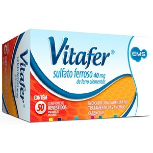 Sulfato Ferroso - Vitafer 40Mg Ems 50 Comprimidos