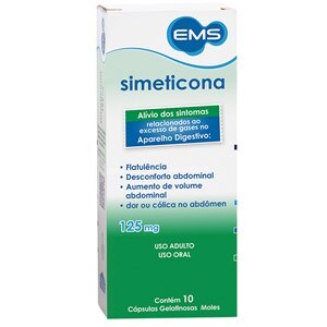 SIMETICONA 125MG 10 CÁPSULAS EMS 