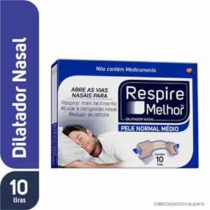 Respire Melhor Dilatador Nasal Para Pele Normal Tamanho M 10 Tiras