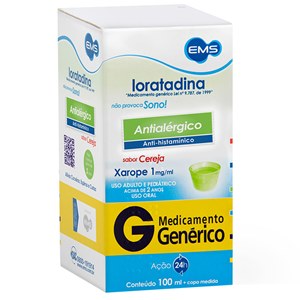 Loratadina Xarope 100Ml - Ems - Genérico (Claritin)