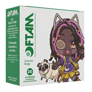 Protetor Ocular Oftam Grande Bege 20 Unidades