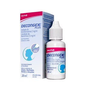 DECONGEX PLUS 2MG/ML + 2,5MG/ML SOLUÇÃO ORAL USO PEDIÁTRICO 20ML