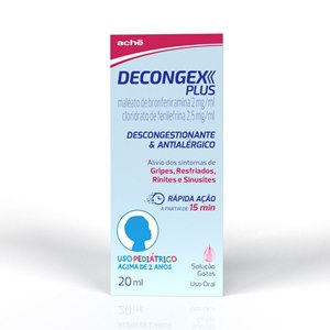 Decongex Plus 2Mg/Ml + 2,5Mg/Ml Solução Oral Uso Pediátrico 20Ml