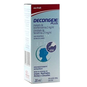 Decongex Plus 2Mg/Ml + 2,5Mg/Ml Solução Oral Uso Pediátrico 20Ml