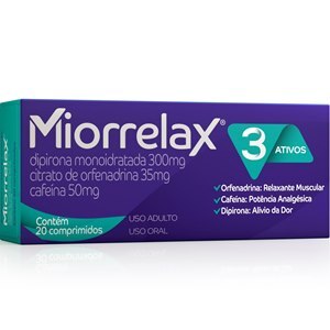 Dipirona + Orfenadrina + Cafeína - Miorrelax 20 Comprimidos