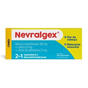 Nevralgex - Dipirona Monoidratada 300Mg + Cafeína 50 Mg + Citrato De Orfenadrina 35 Mg 30 Comprimidos