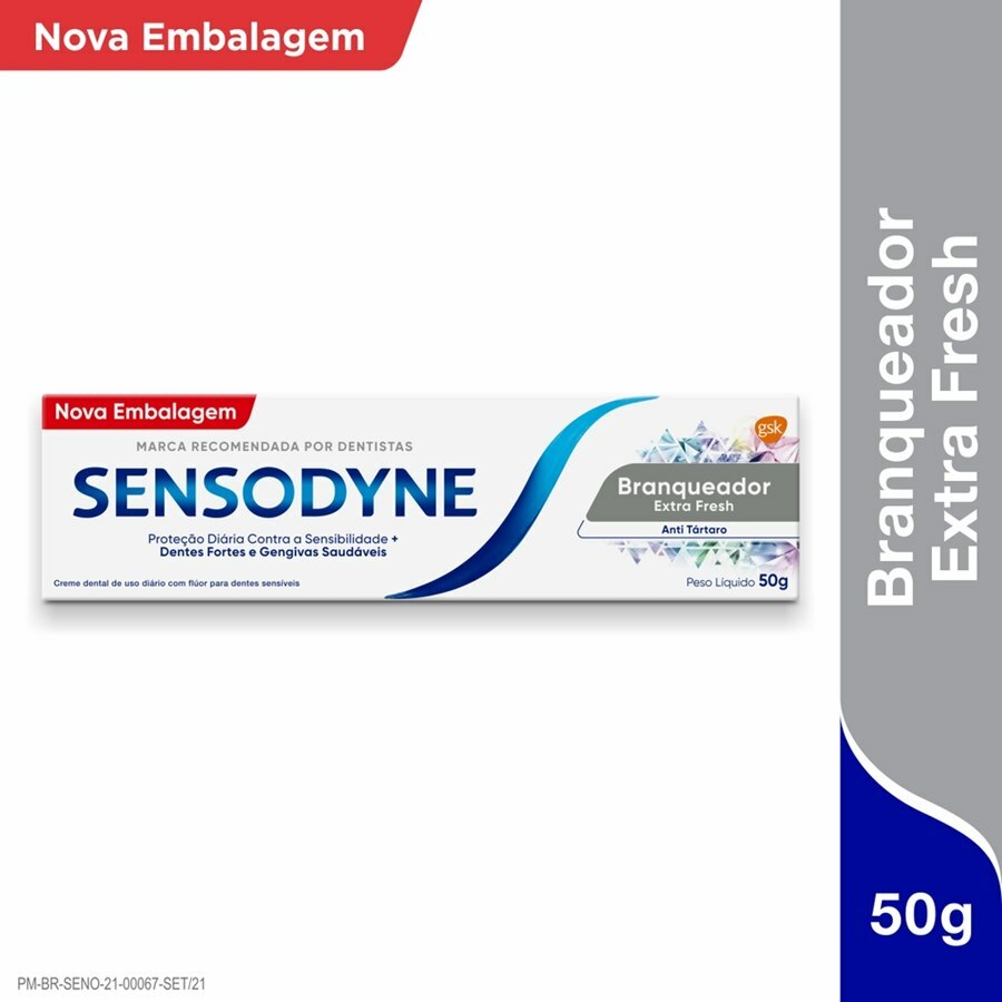 creme dental sensodyne branqueador extra fresh