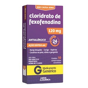 Fexofenadina 120mg 10 Comprimidos - Nova Química Genérico (Allegra)