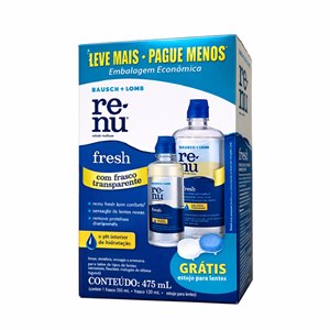 Renu Fresh Plus 355Ml + 120 Ml Kit Grátis + Estojo Para Lentes
