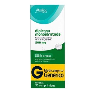 DIPIRONA 500MG 30 COMPRIMIDOS - MEDLEY - GENÉRICO