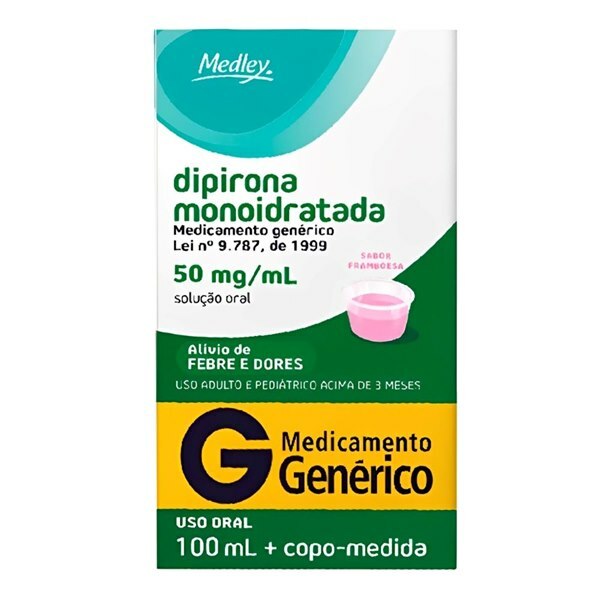 DIPIRONA SOLUÇÃO ORAL 100ML + COPO DE MEDIDA - MEDLEY - GENÉRICO ...