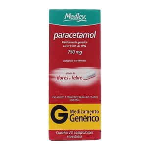 Paracetamol 750Mg 20 Comprimidos - Medley - Genérico