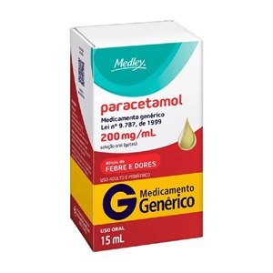 PARACETAMOL 200MG/ML GOTAS 15ML - MEDLEY - GENÉRICO