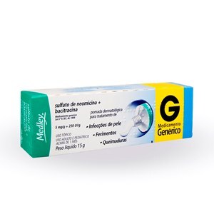 Neomicina + Bacitracina Pomada 15G - Medley - Genérico