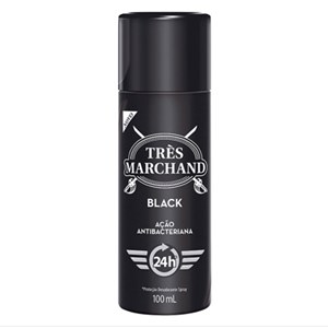 Desodorante Antitranspirante Spray Très Marchand Black Masculino 24H 100Ml