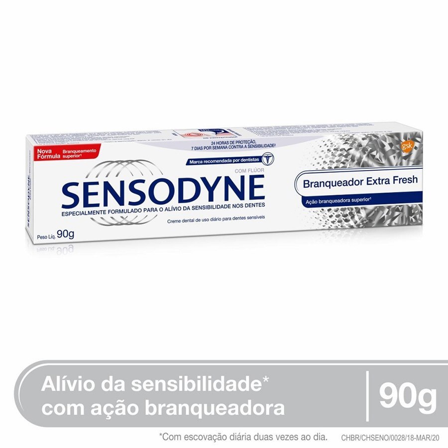 creme dental sensodyne branqueador extra fresh