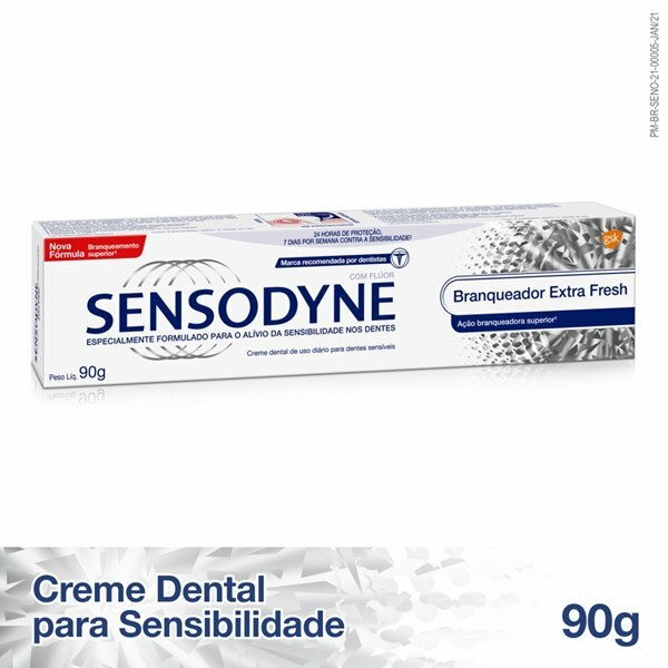 creme dental sensodyne branqueador extra fresh 90g