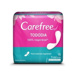 Protetor Diário Carefree Todo Dia Respirável Sem Perfume 15 Unidades