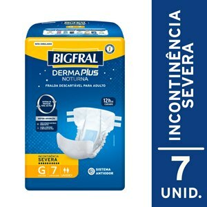 FRALDA GERIÁTRICA BIGFRAL DERMA PLUS NOTURNA REGULAR G 7 UNIDADES