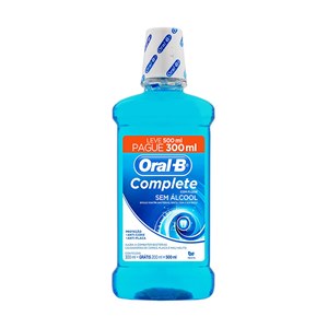 Enxaguante Bucal Oral B Complete Menta Sem Álcool Leve 500Ml Pague 300Ml