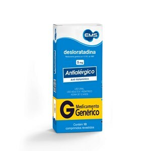 DESLORATADINA 5MG 10 COMPRIMIDOS - EMS - GENÉRICO