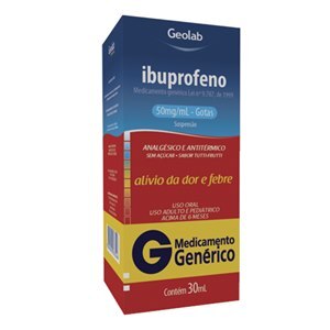 Ibuprofeno 50Mg/Ml Gotas Sabor Tutti-Frutti 30Ml - Geolab - Genérico (Sem Açúcar)