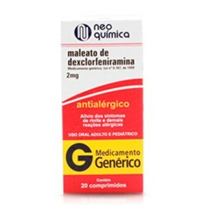 DEXCLORFENIRAMINA 2MG  20 COMPRIMIDOS - NEO QUÍMICA - GENÉRICO