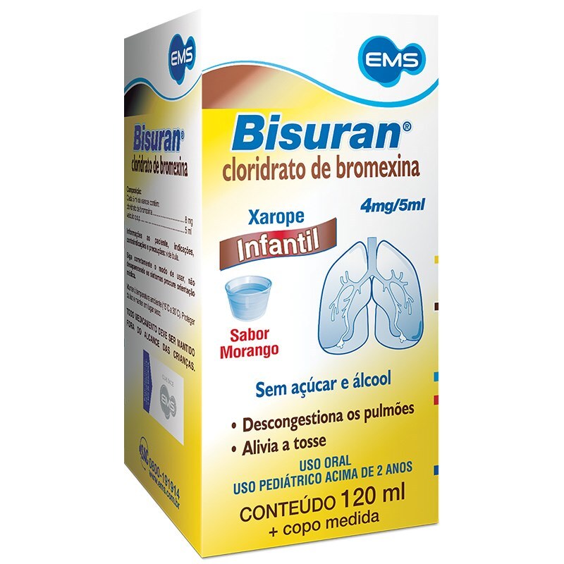 CLOR DE BROMEXINA 4MG/5ML XPE INF C/120 ML - CLORIDRATO DE