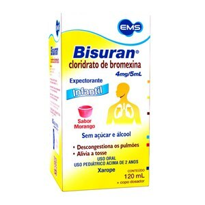 BROMEXINA - BISURAN XAROPE PEDIÁTRICO 120ML - VALIDADE DEZEMBRO/2024