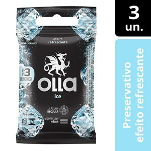 Preservativo Olla Ice Efeito Refrescante - 3 Unidades