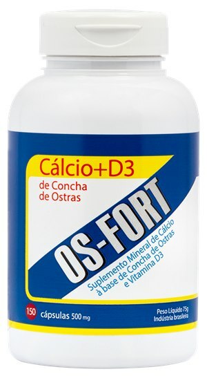 Cálcio Os-Fort + D3 Fitobrasil 500Mg 150 Cápsulas