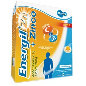 Energil Zinco 1G/10Mg 30 Comprimidos Efervescentes - Contém Açúcar
