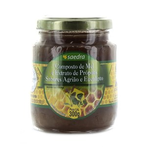 Mel + Extrato De Própolis Sabor Agrião + Eucalipto 300G Saedra  