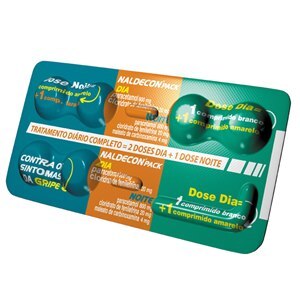 Paracetamol + Orfenadrina + Carbinoxamina Naldecon Pack Dia E Noite 6 Comprimidos