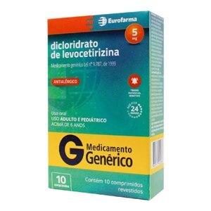 LEVOCETIRIZINA 5MG 10 COMPRIMIDOS - EUROFARMA - GENÉRICO 