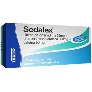 Dipirona+Orfenadrina+Cafeína - Sedalex 30 Comprimidos