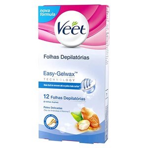 Cera Fria Corporal Veet Para Peles Delicadas 12 Folhas Depilatórias