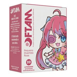 Protetor Ocular Oftam Pequeno Divertido Rosa 20 Unidades - Validade Setembro/2026