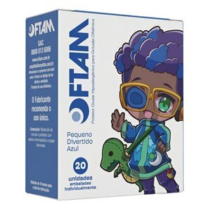 Protetor Ocular Oftam Pequeno Divertido Azul 20 Unidades - Validade Setembro/2026