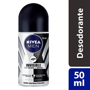 Desodorante Antitranspirante Roll-On Nivea Men Black & White Invisible 72H 50Ml