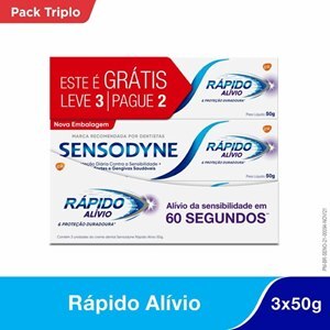 CREME DENTAL SENSODYNE RÁPIDO ALÍVIO 50 GRAMAS - LEVE 3 PAGUE 2 