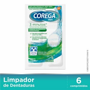 COREGA TABS LIMPADOR DE DENTADURA 6 COMPRIMIDOS EFERVESCENTES